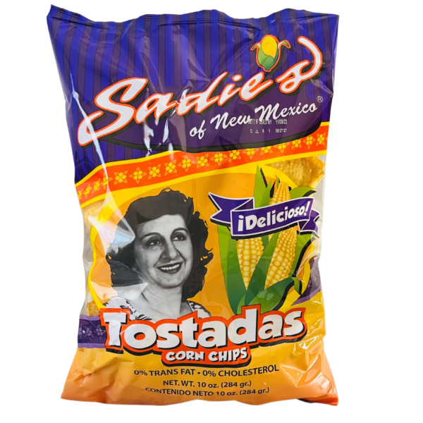 10 Oz Bag of Sadie’s Tostada Corn Chips, Locally Made in New Mexico for Dipping Into Sadie’s Salsa, Featuring a Sturdy Texture and Extra Crunch